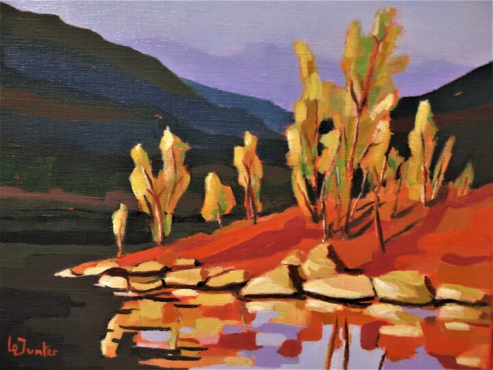 Ζωγραφική με τίτλο "Après-midi d'automn…" από Jean-Noël Le Junter, Αυθεντικά έργα τέχνης, Λάδι Τοποθετήθηκε στο Ξύλινο φορεί…