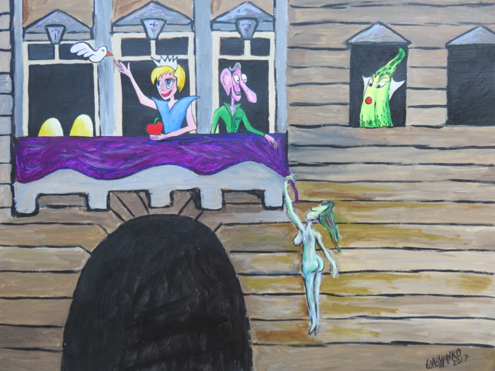 Painting titled "Princess Diana be h…" by Wabyanko, Original Artwork, Acrylic