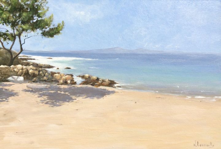Painting titled "Fin d’été" by Noëlle Lassailly, Original Artwork, Acrylic