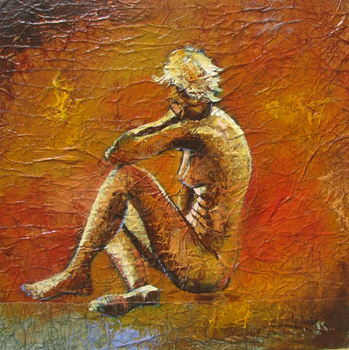 Nu assis 3 绘画, 15.8x15.8 in
