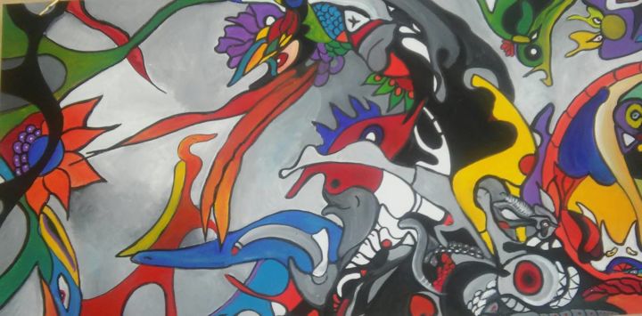 Schilderij getiteld "Dance" door Nikv, Origineel Kunstwerk, Acryl