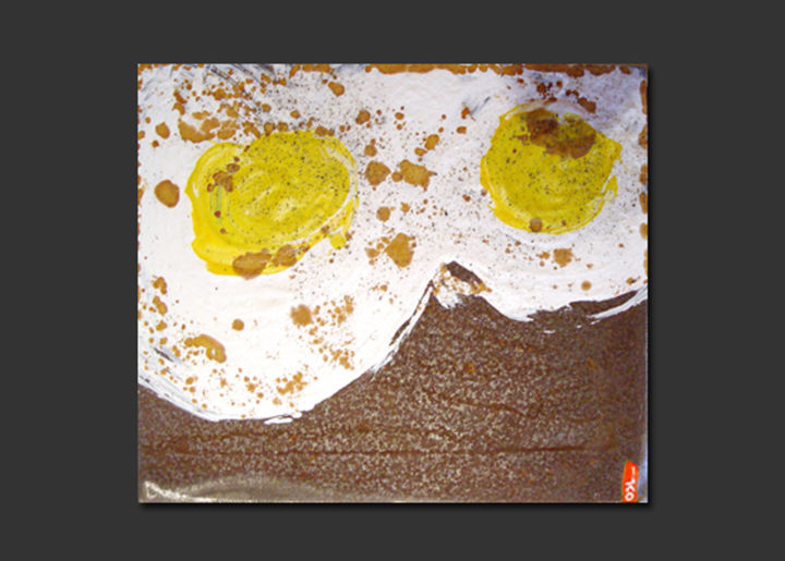 Schilderij getiteld "2 SUR LE PLAT" door Odl - Olivier Durand Lailler, Origineel Kunstwerk