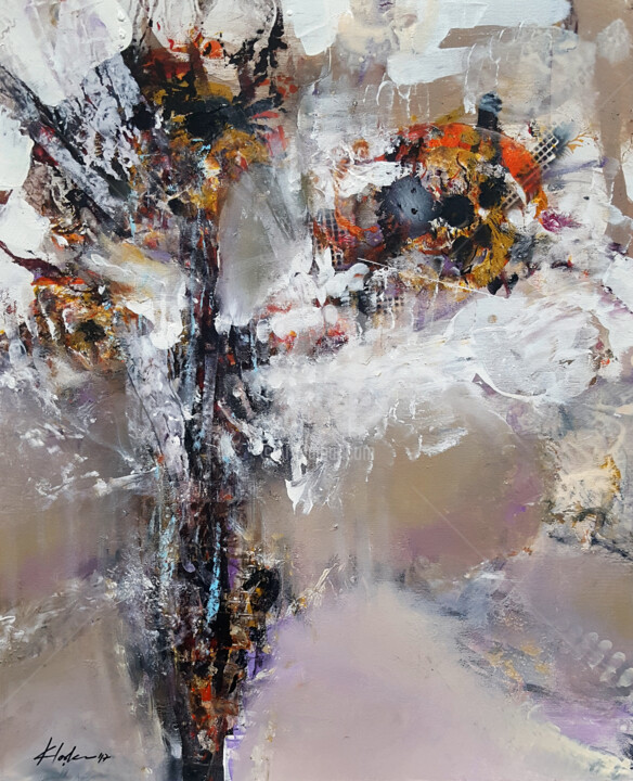 Malerei mit dem Titel "PERENNIAL STILL LIF…" von Kloska Ovidiu, Original-Kunstwerk, Acryl
