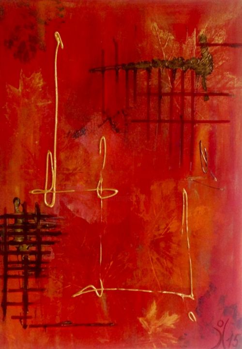 Pintura titulada "Chinoiserie" por Xavier Descamps, Obra de arte original, Acrílico