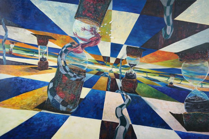 Painting titled "Dilation of Time" by Sergio Arcos, Original Artwork, Oil
