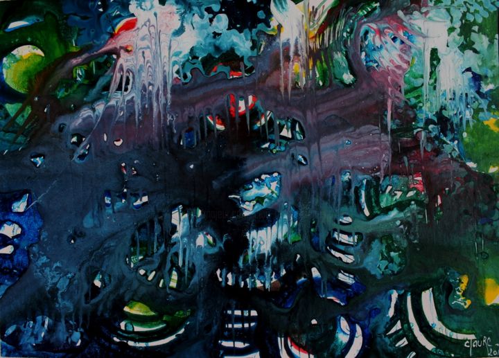 Peinture intitulée "Autrement dit - abs…" par Clau Redier-Clément, Œuvre d'art originale, Acrylique Monté sur Autre panneau…