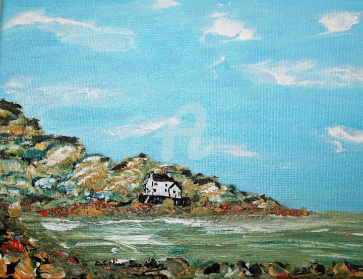 Peinture intitulée "maison-au-bord-de-m…" par Didier Duclos, Œuvre d'art originale, Acrylique