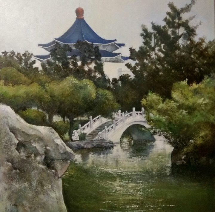 Jardines de Chiang kai Shek. Taipei 绘画, 23.6x23.6 in