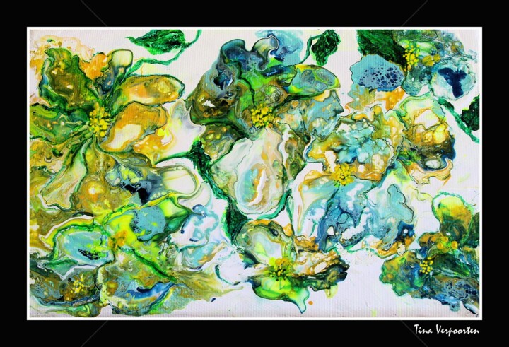 Painting titled "Fleurs.jpg" by Tina Verpoorten, Original Artwork, Acrylic