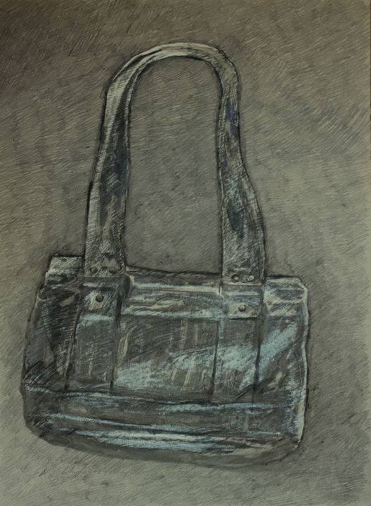 Drawing titled "Sac Guess 7" by Nathalia Chipilova, Original Artwork, Graphite