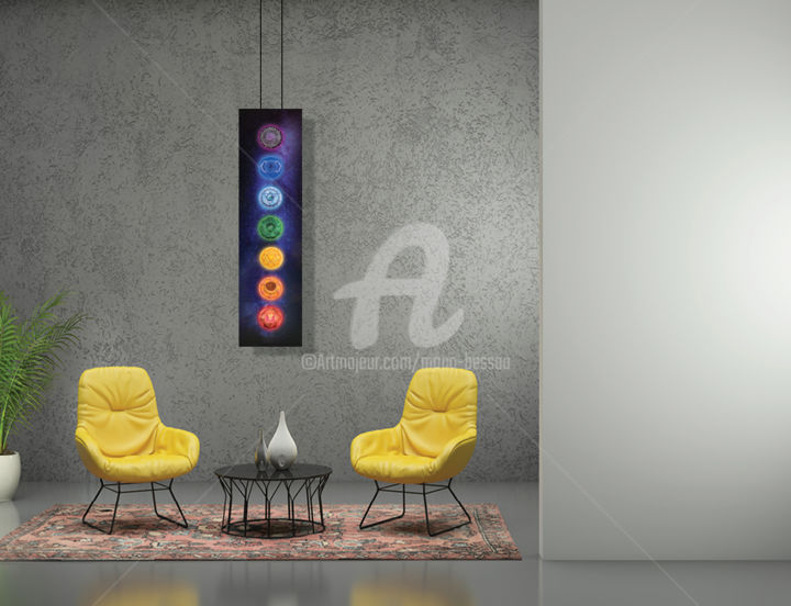 Photographie intitulée "Les 7 chakras princ…" par Mona Bessaa, Œuvre d'art originale, Photographie numérique