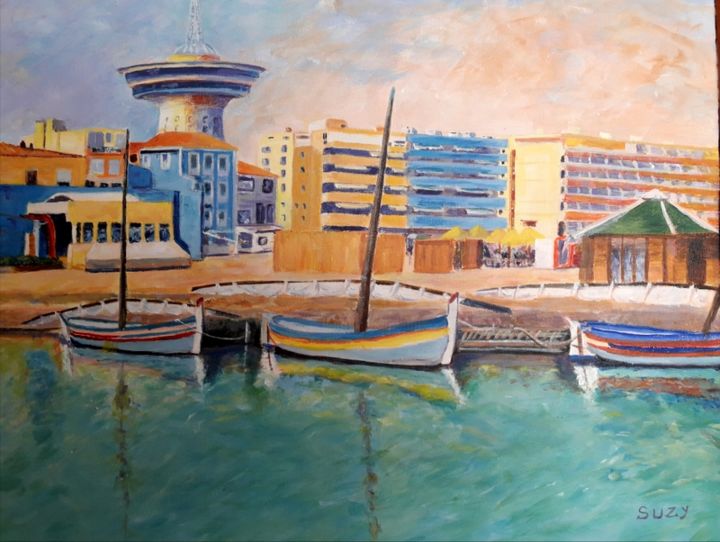 Peinture intitulée "Palavas les Flots" par Suzy Salgas, Œuvre d'art originale, Acrylique