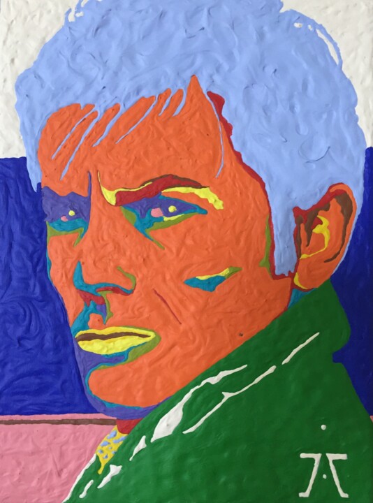 Peinture intitulée "ALAIN DELON…" par Marjinal Artiste Peintre Décalé Français, Œuvre d'art originale, Acrylique