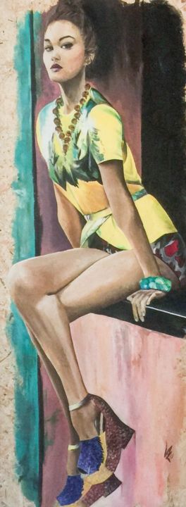 Belle latine 绘画, 66.1x24.8 in
