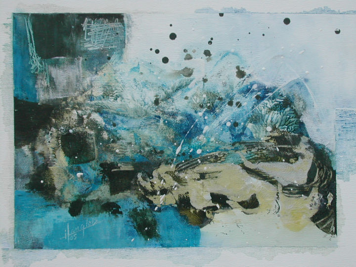 Peinture intitulée "Embruns" par Isabelle Langlois, Œuvre d'art originale, Acrylique Monté sur Châssis en bois