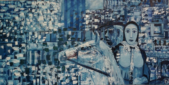 Kidnapping the Princess out of the forbidden City Pittura, 27,6x55,1 in