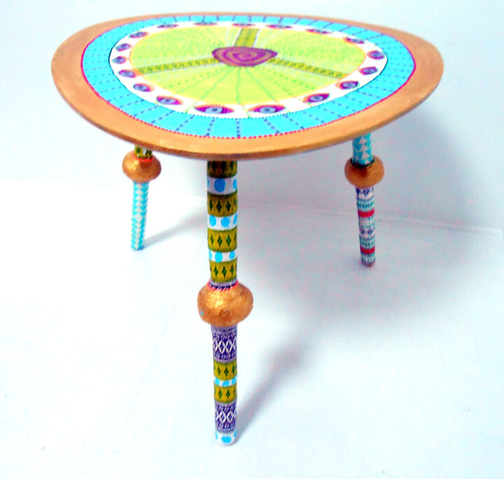 table vintage "yeux" Design, 18,9x22,8 in