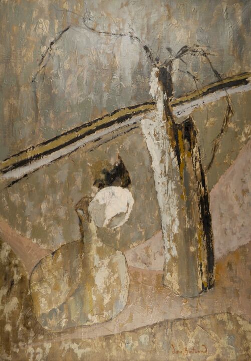 Peinture intitulée "La jeune fille et l…" par Dominique Bertrand, Œuvre d'art originale, Huile