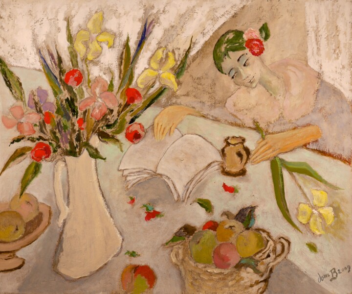 Peinture intitulée "La page blanche" par Dominique Bertrand, Œuvre d'art originale, Huile