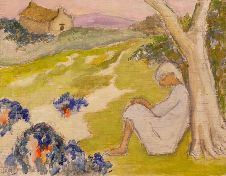 Peinture intitulée "Rêver le soir" par Dominique Bertrand, Œuvre d'art originale, Huile