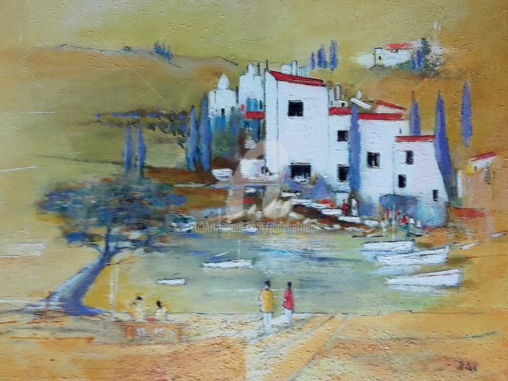 Peinture intitulée "Port Lligat II" par James Burgevin, Œuvre d'art originale, Acrylique