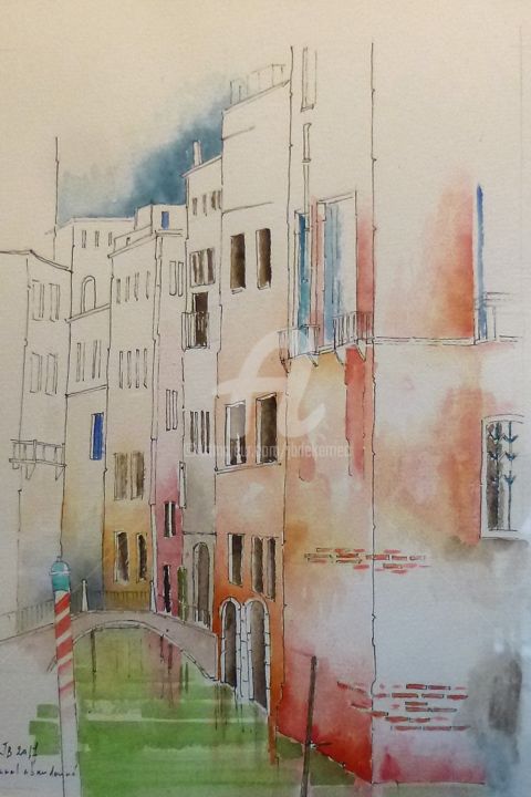 Peinture intitulée "Canal abandonné" par James Burgevin, Œuvre d'art originale