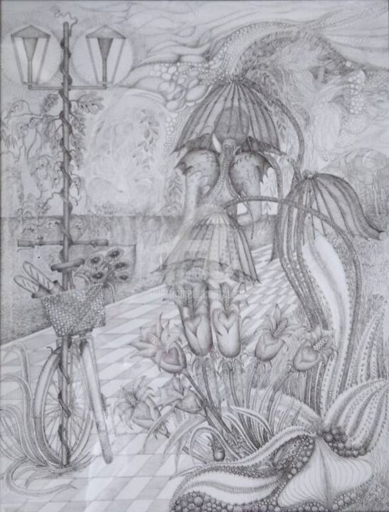 La Bicyclette © 图画, 25.6x19.7 in