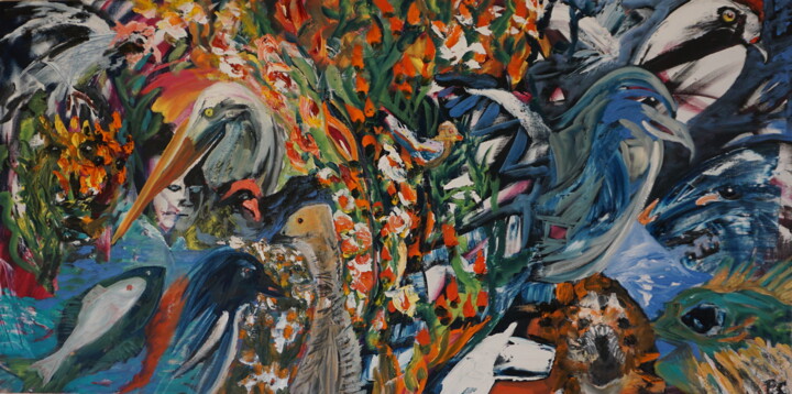 Painting titled "Wild-Life" by Peter Stutz, Original Artwork, Oil