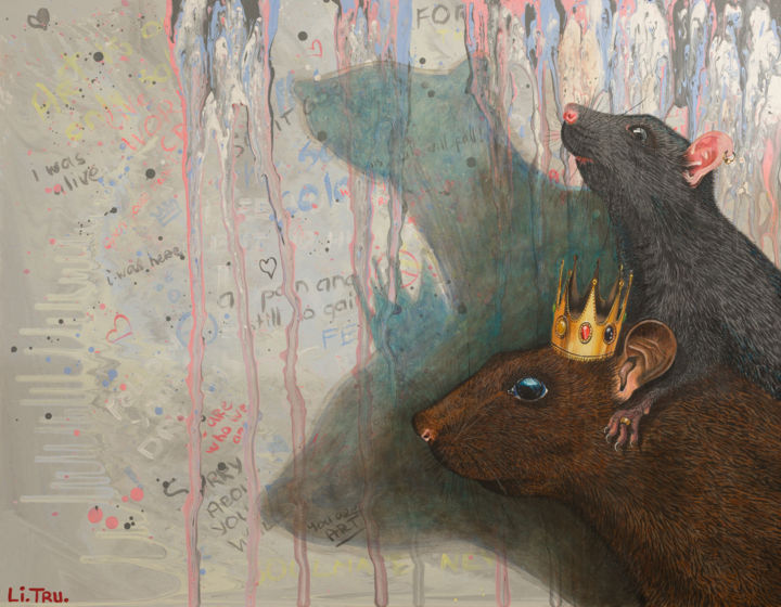 Painting titled "City king" by Li.Tru, Original Artwork, Acrylic