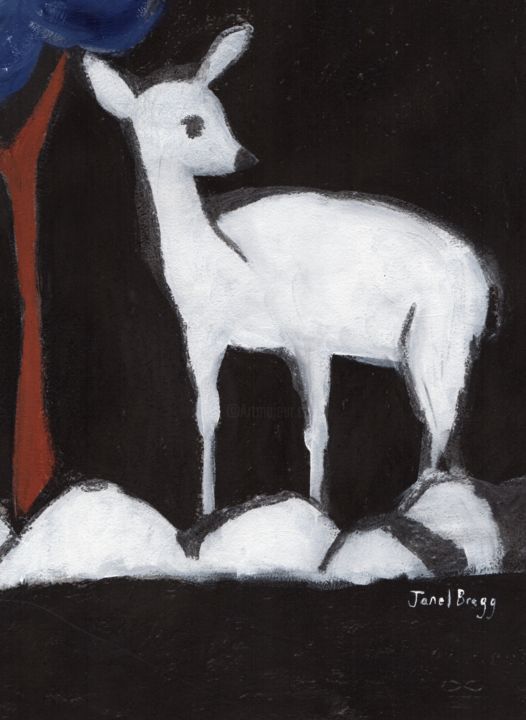 Painting titled "Deer from Washingto…" by Janel Bragg, Original Artwork