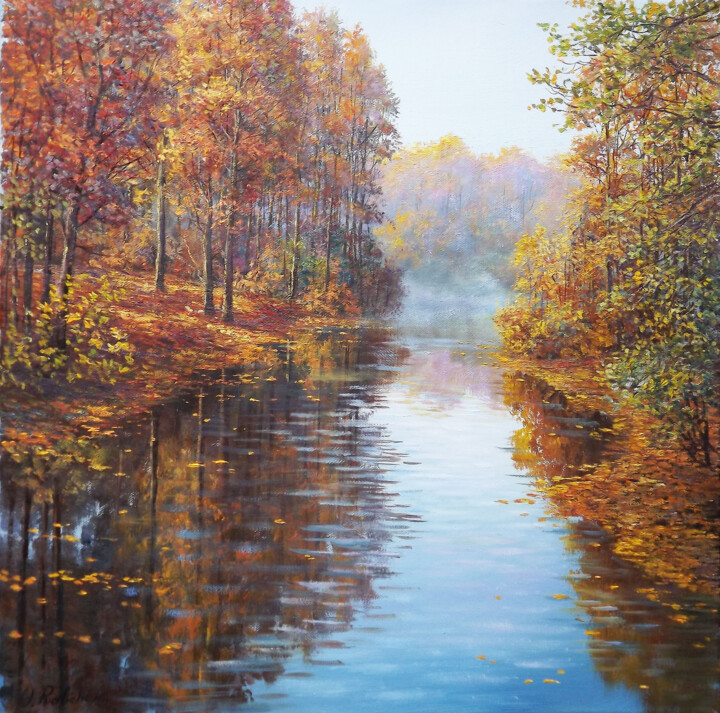 Pintura intitulada "Golden Autumn" por Oleg Riabchuk, Obras de arte originais