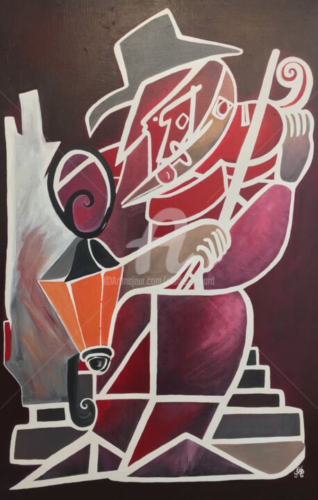 The Hungarian Violin, or, The Violinist 绘画, 37x25 in