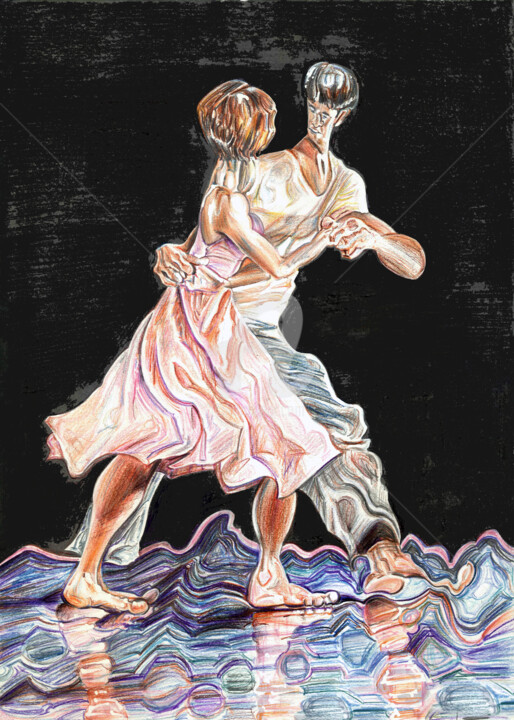 Drawing titled "ART OF DANCE ACT 2:…" by Flávio Miranda, Original Artwork, Pencil