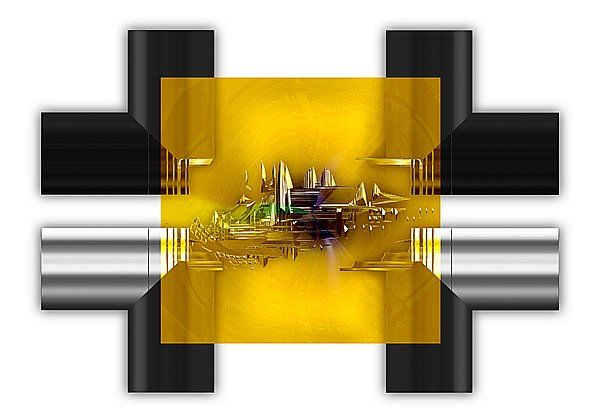Artisanat intitulée "CRUX (jaune)" par Pix-Peinture Kabuki, Œuvre d'art originale