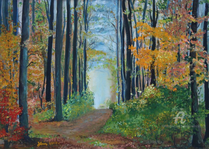 Weg zum Licht 绘画, 19.7x27.6 in