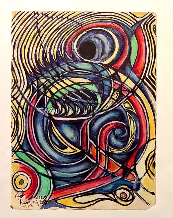 Peinture intitulée "Sans titre - Compos…" par A. Lalmi, Œuvre d'art originale, Acrylique