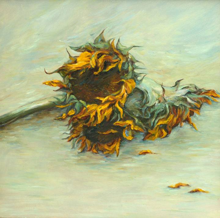 Painting titled "Sunflowers" by Coco Wang, Original Artwork, Oil