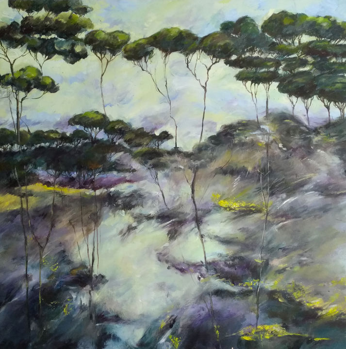 Painting titled "Dawn" by Coco Wang, Original Artwork, Oil