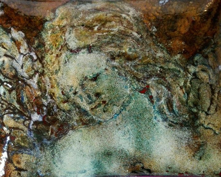 Peinture intitulée "Gabriel - Pièce uni…" par Isabelle Mathis, Œuvre d'art originale, Émail Monté sur Panneau de bois