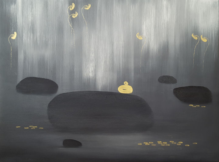 Painting titled "Meditating (series…" by Faye Zxz, Original Artwork, Oil