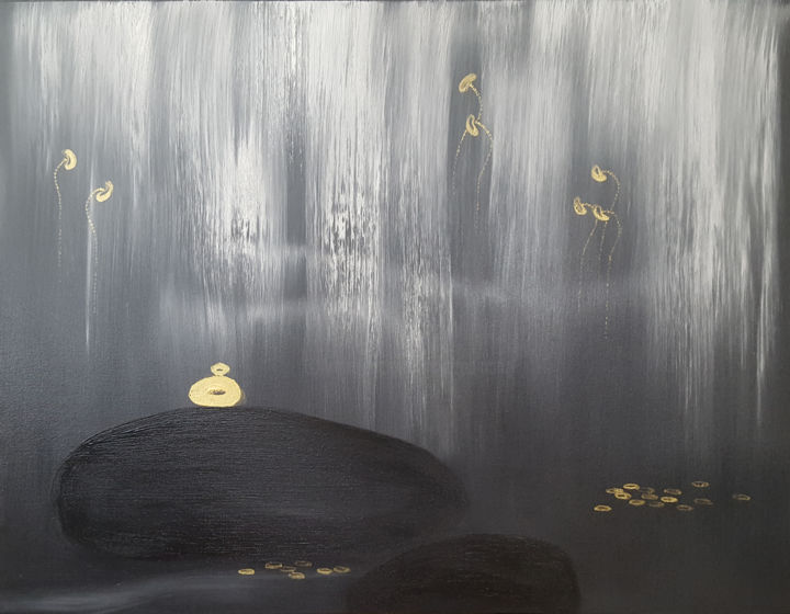 Painting titled "Meditating (series…" by Faye Zxz, Original Artwork, Oil