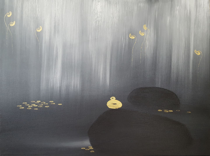 Painting titled "Meditating (series…" by Faye Zxz, Original Artwork, Oil