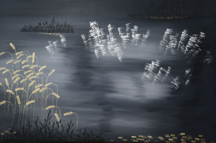 Painting titled "Reflection-Illusion…" by Faye Zxz, Original Artwork, Oil