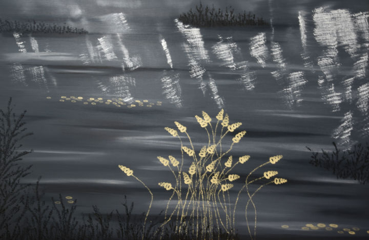 Painting titled "Reflection & Illusi…" by Faye Zxz, Original Artwork, Oil