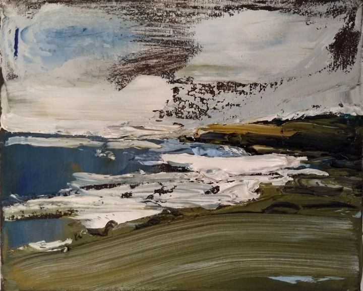 Painting titled "zeelandschap" by Bart Verbrugge, Original Artwork, Oil