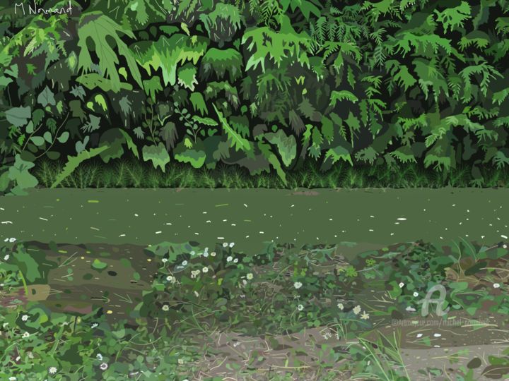 数字艺术 标题为“2017-11-18-un-etang…” 由Michel Normand, 原创艺术品, 其他