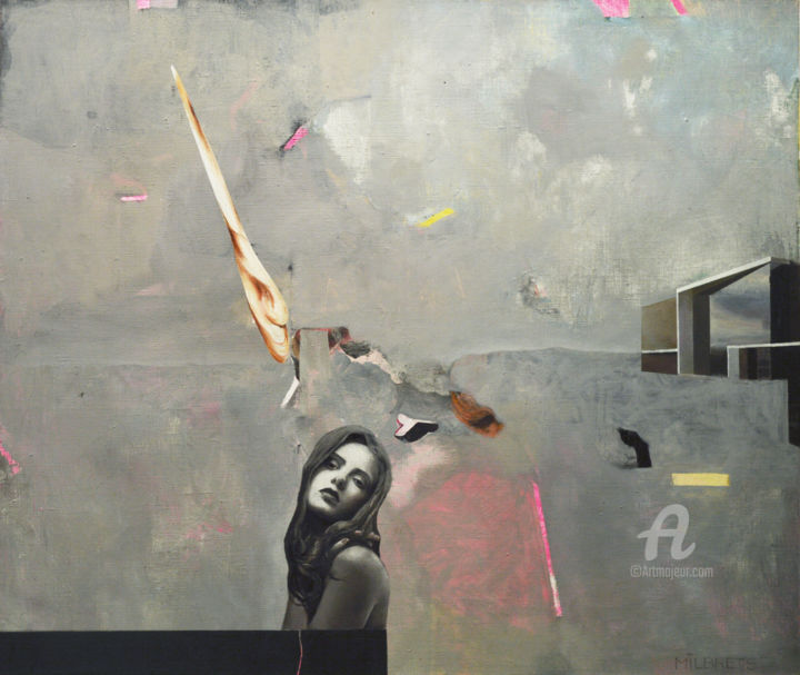 Malerei mit dem Titel ""The Power From Abo…" von Lauris Milbrets, Original-Kunstwerk, Öl