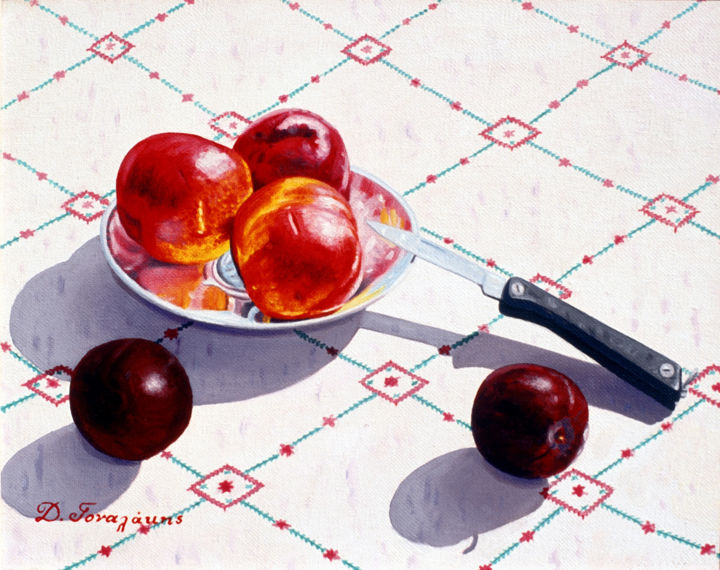 Painting titled "FRUITS" by Dimitrios Gonalakis, Original Artwork, Oil