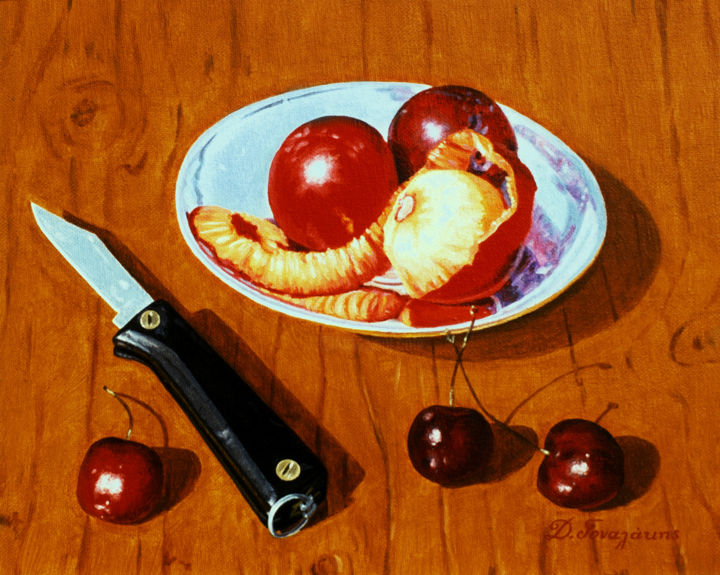 Painting titled "FRUITS" by Dimitrios Gonalakis, Original Artwork, Oil