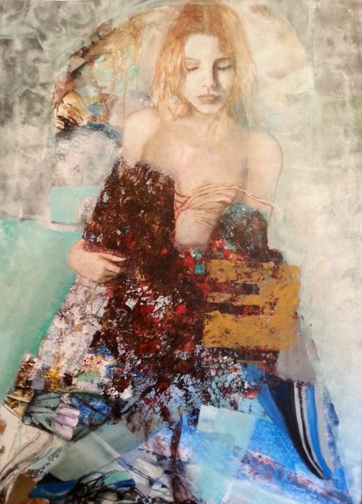 Painting titled "matiere" by Pascal Dugourd, Original Artwork, Oil Mounted on Wood Stretcher frame